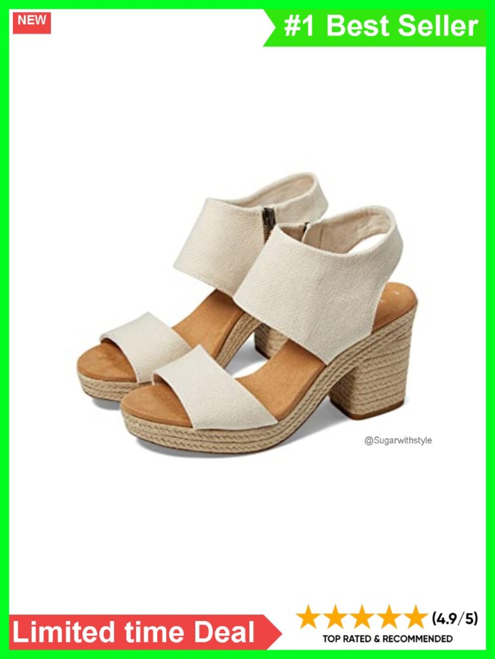 Platform Sandal with Textile Upper and Cushioned Insole